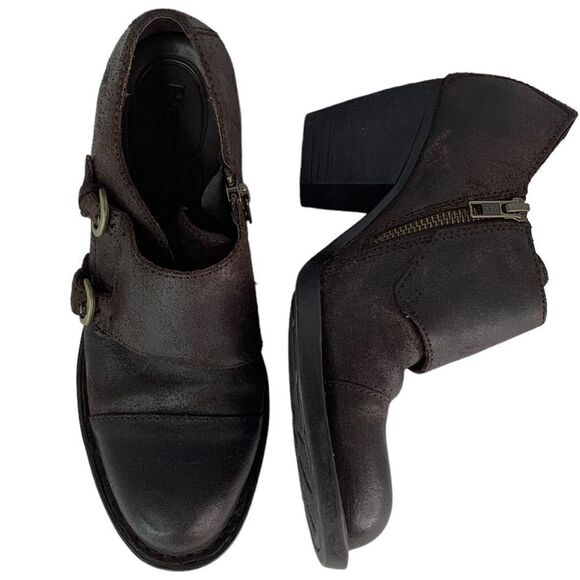 Born Davis Brown Leather Monk Strap Western Bohemian Women’s Ankle Booties Sz 6M - Picture 1 of 11